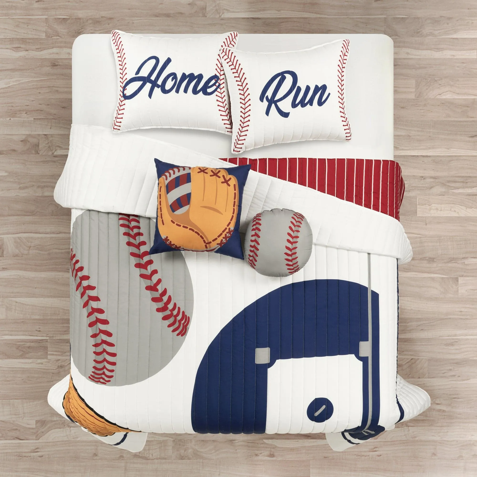 Baseball Game Reversible Quilt Set