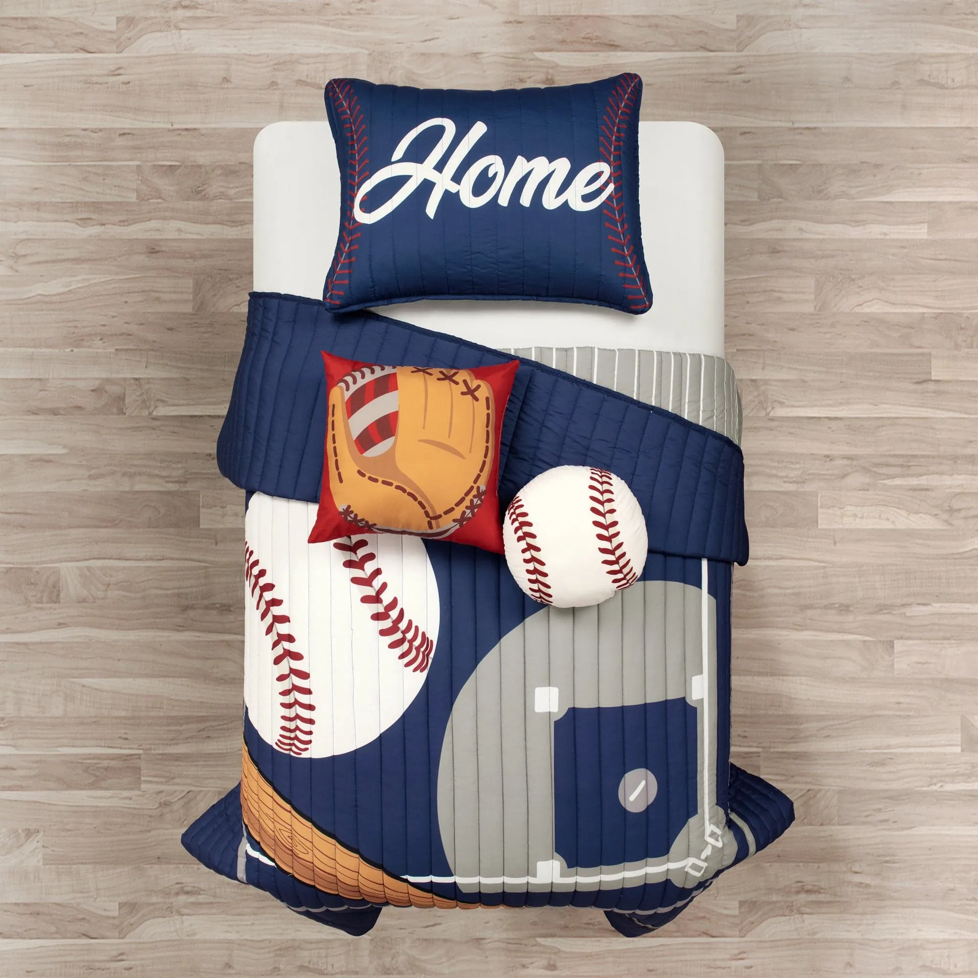 Baseball Game Reversible Quilt Set