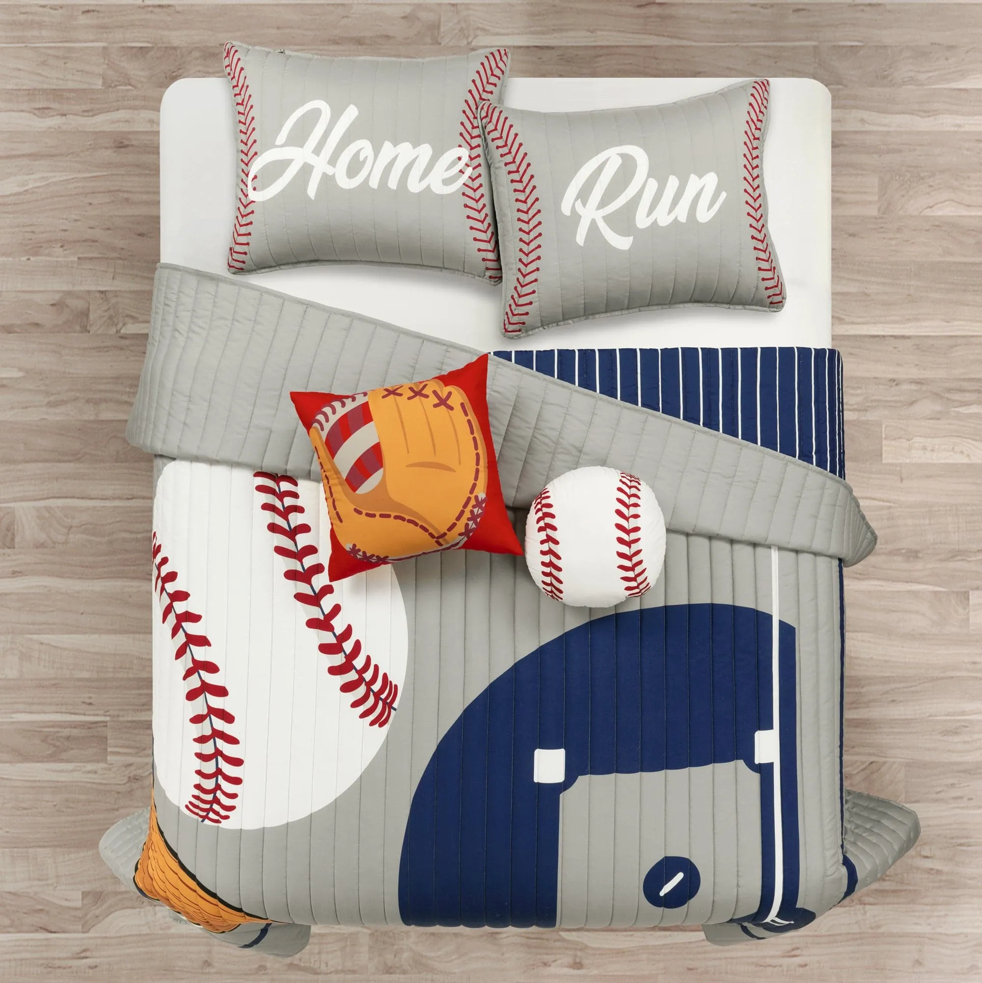 Baseball Game Reversible Quilt Set