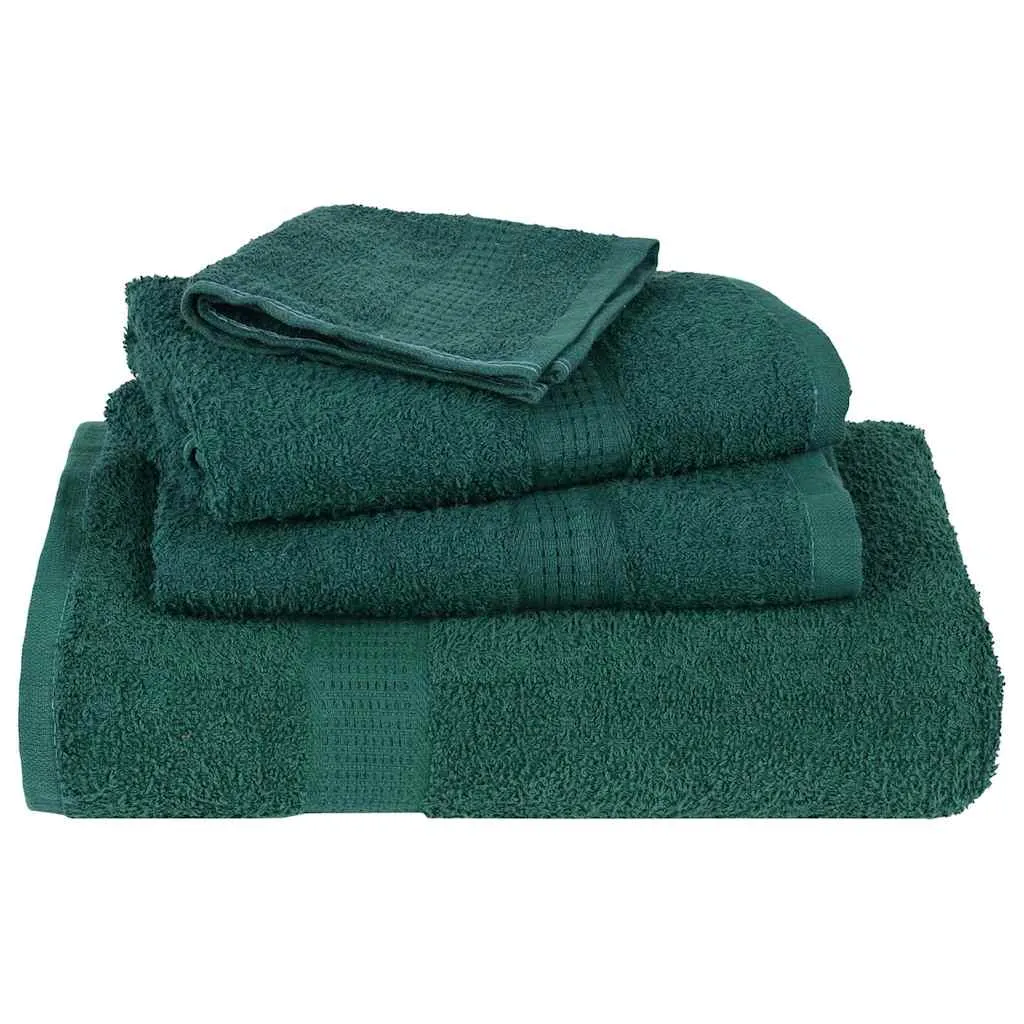 Bath Towels 10 pcs Green 100x150 cm 360 gsm 100% Cotton