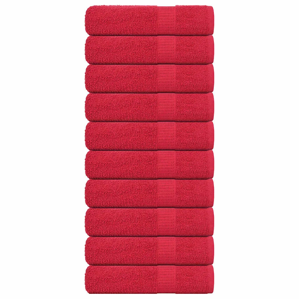 Bath Towels 10 pcs Red 100x150 cm 360 gsm 100% Cotton