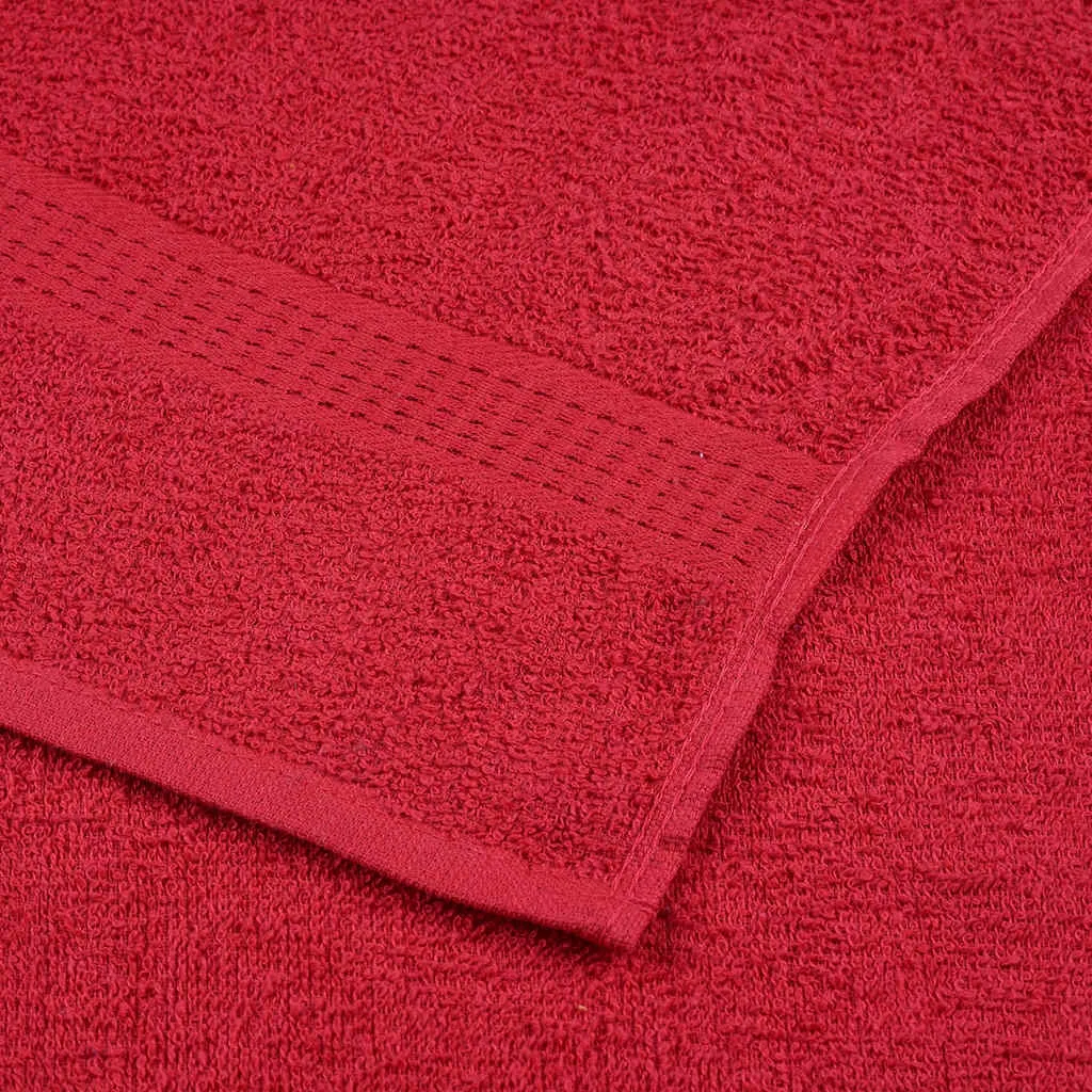 Bath Towels 10 pcs Red 100x150 cm 360 gsm 100% Cotton