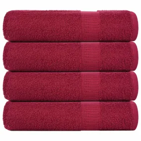 Bath Towels 4 pcs Bordeaux 100x150 cm 360 gsm 100% Cotton