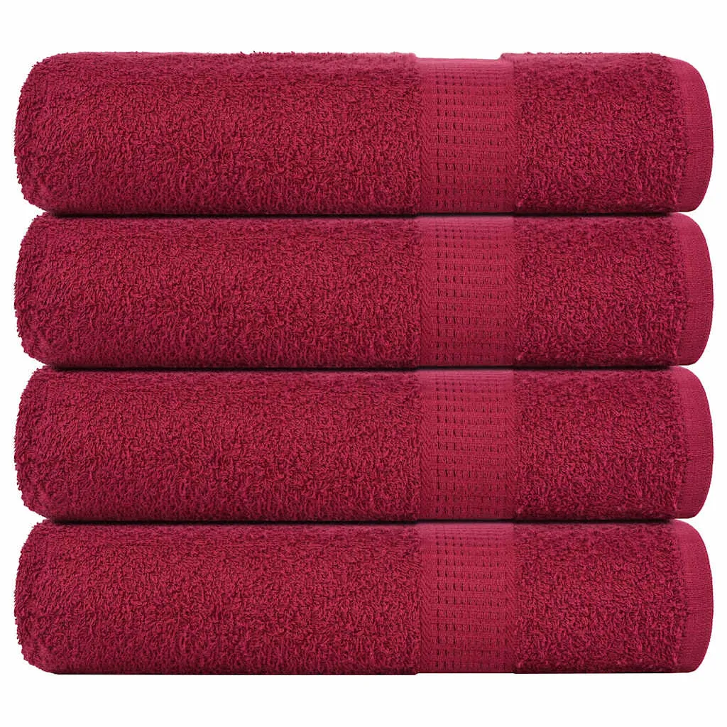 Bath Towels 4 pcs Bordeaux 100x150 cm 360 gsm 100% Cotton