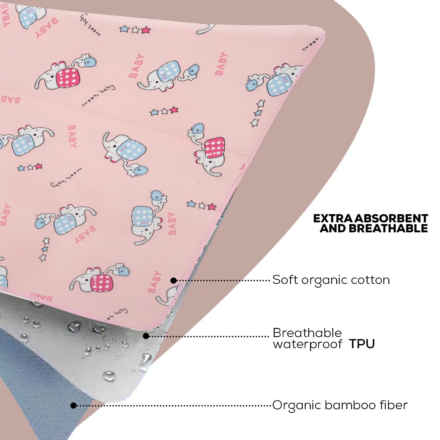 Baybee Baby's Cotton Plastic Sleeping Mat for Home-Baby Waterproof Bed Protector Dry Sheet|