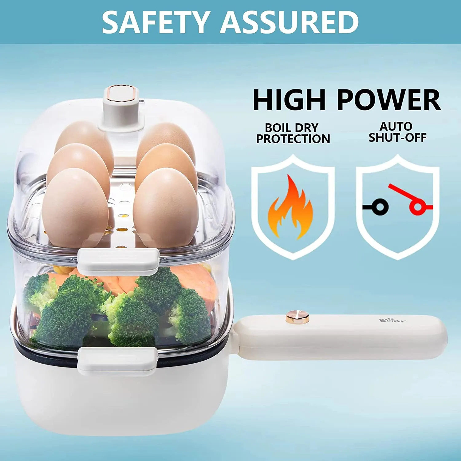 Bear Egg Cooker ZDQ-D12L1,12 Eggs 500W