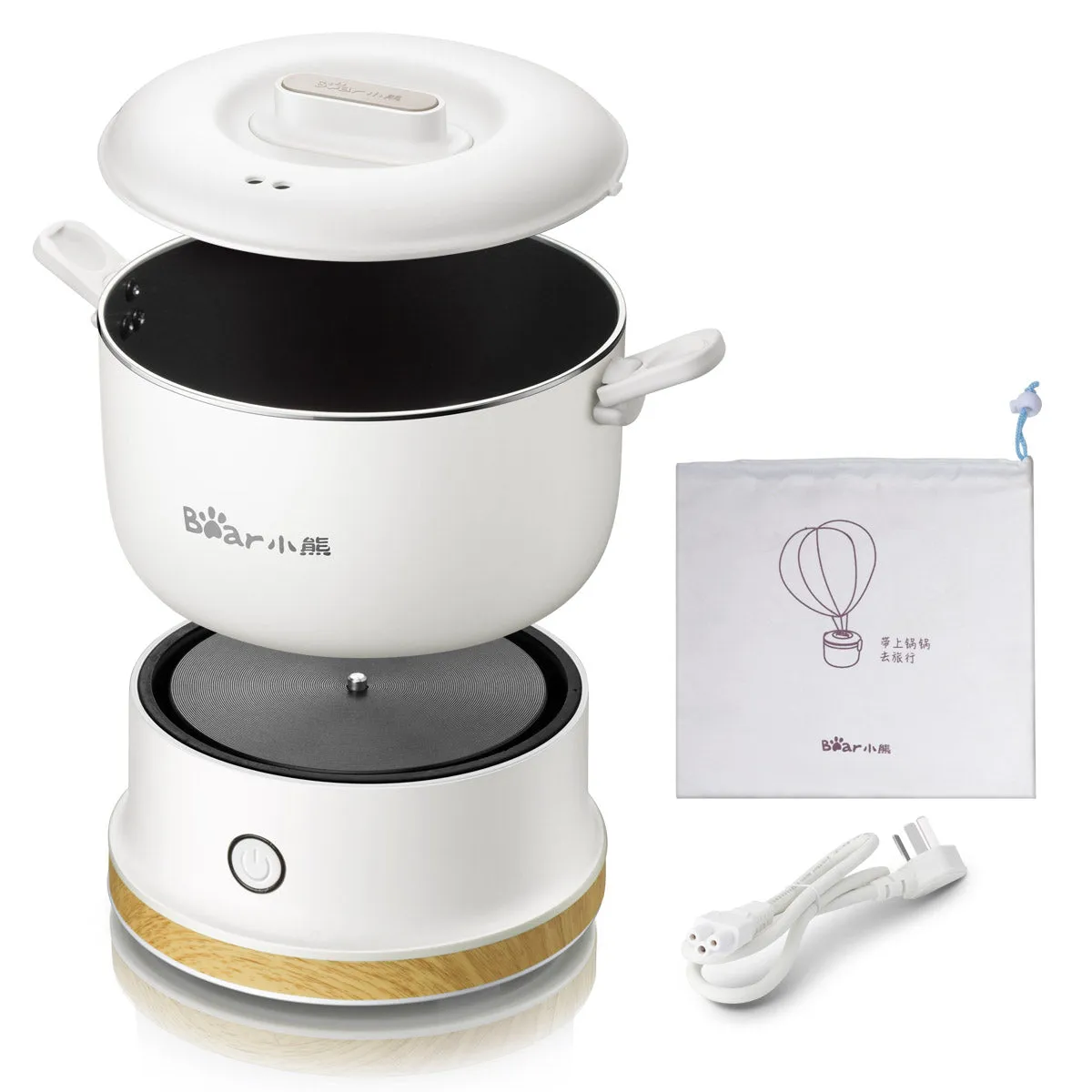 Bear Travel Jug, Travel Pot, Multi Cooker, Mini SteamBoat ( DRG-C10D1) (Singapore 3-Pin Plug)