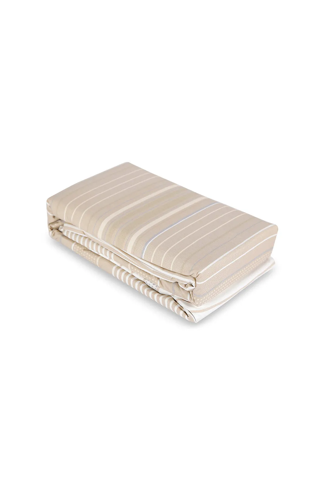 Beige Striped Flat Sheet 2 Piece Set (Single Size)