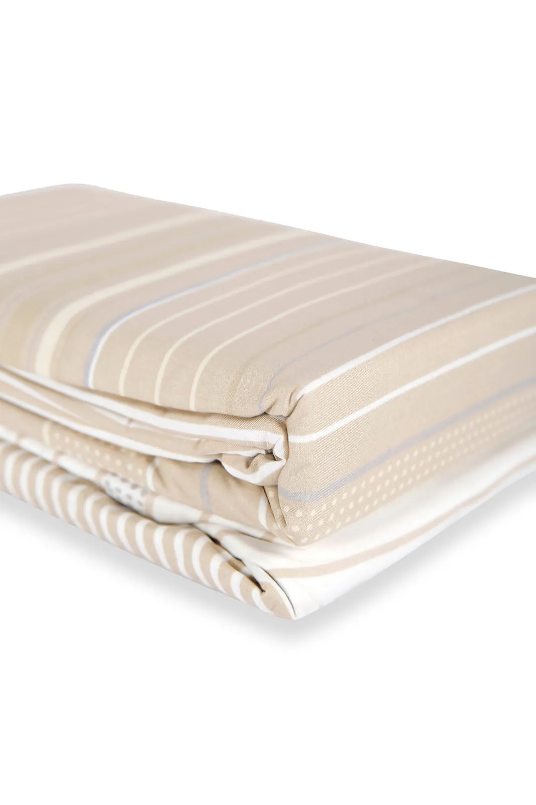 Beige Striped Flat Sheet 2 Piece Set (Single Size)