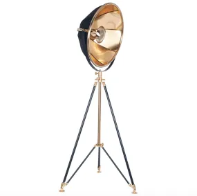 Black and Gold Theatre Tripod Floor Lamp - ID 10283