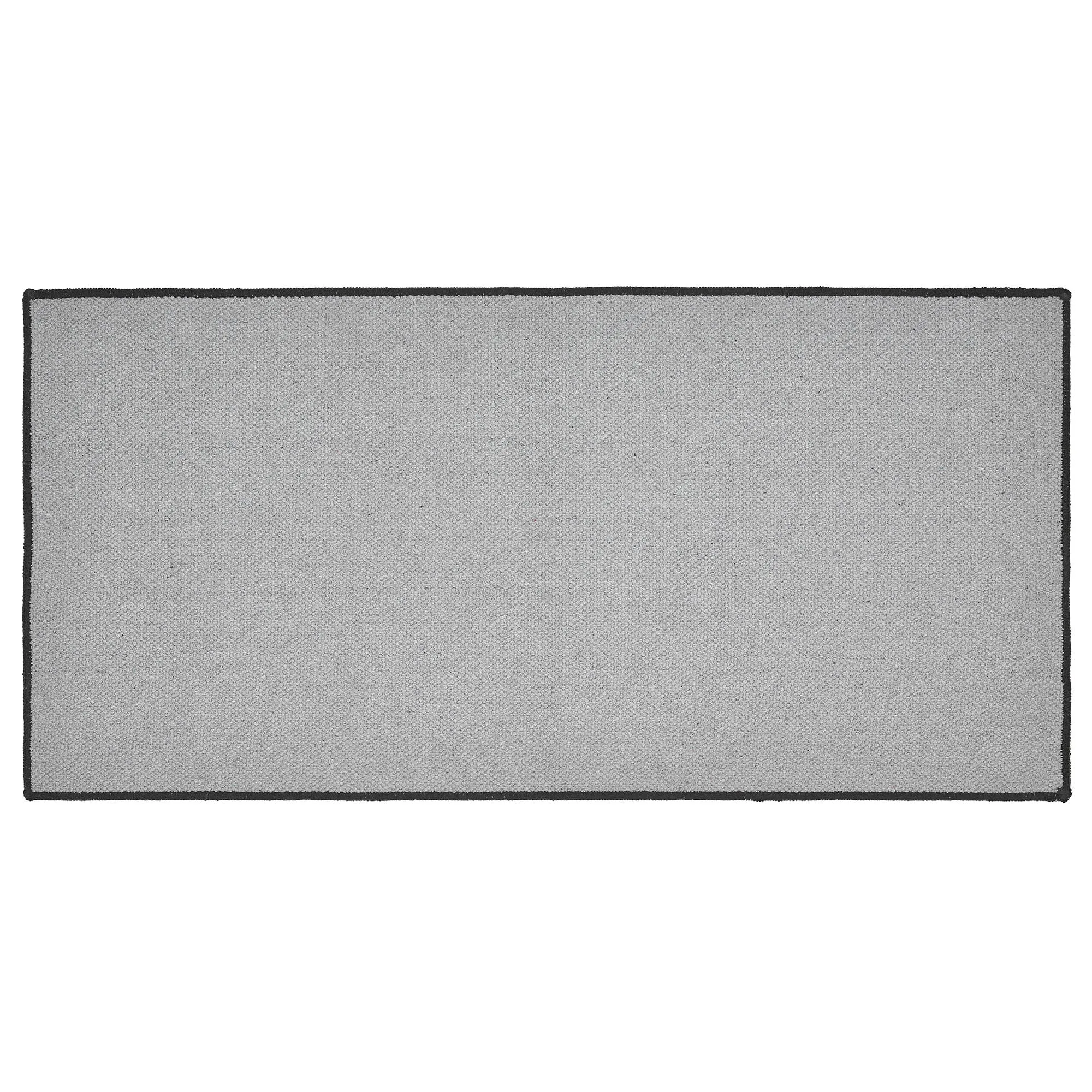 Black Check Polyester Rug Rect 17x36