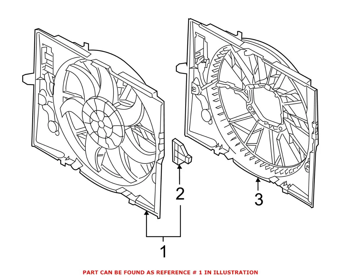 BMW Auxiliary Cooling Fan Assembly 17427526824