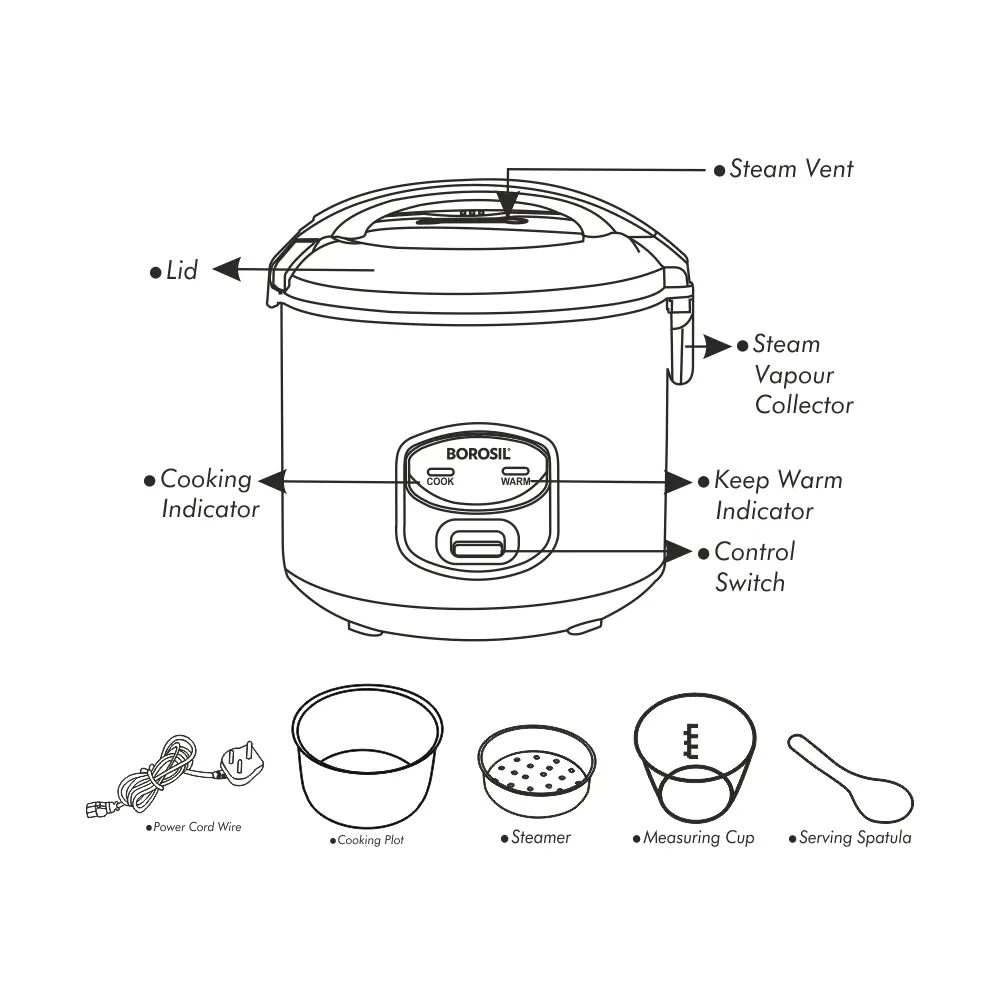 Borosil Pronto Deluxe II Cooker, 1.8L