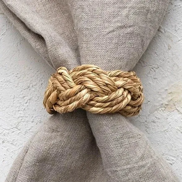 Braided Seagrass Napkin Ring Set