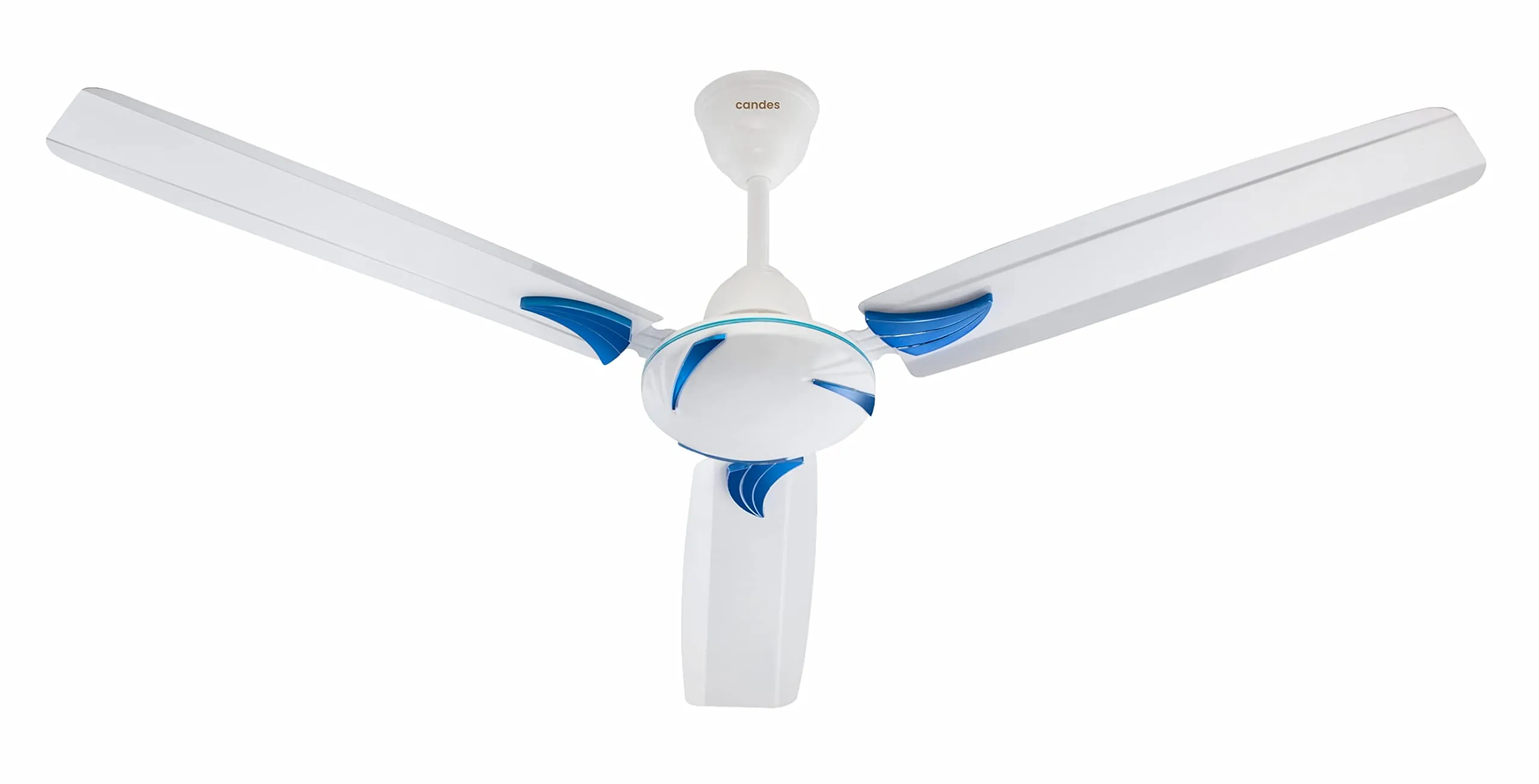 Candes Lynx 1200Mm /48 Inch High Speed Anti-Dust Decorative 3 Stars Rated Ceiling Fan 2 Yrs Warranty (White Blue) Pack Of 1