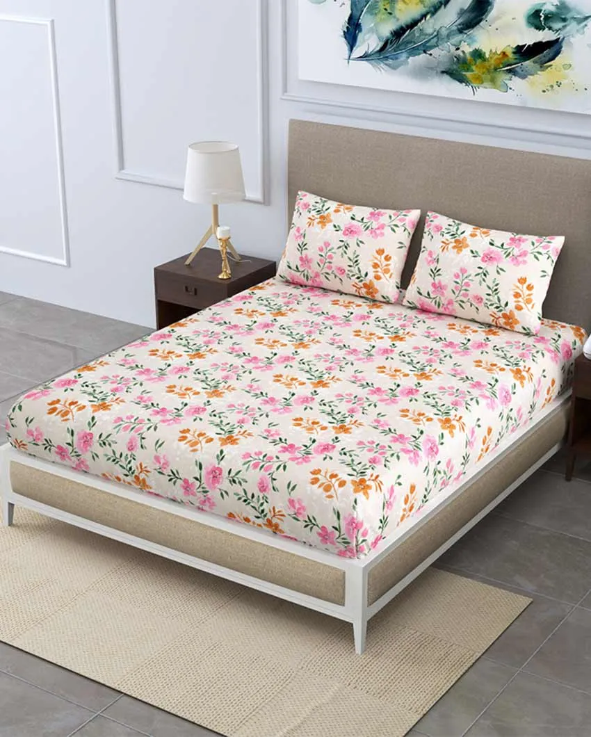 Canterbury Floral Polycotton Flat Bedding Set | Double Size | 90 x 108 inches