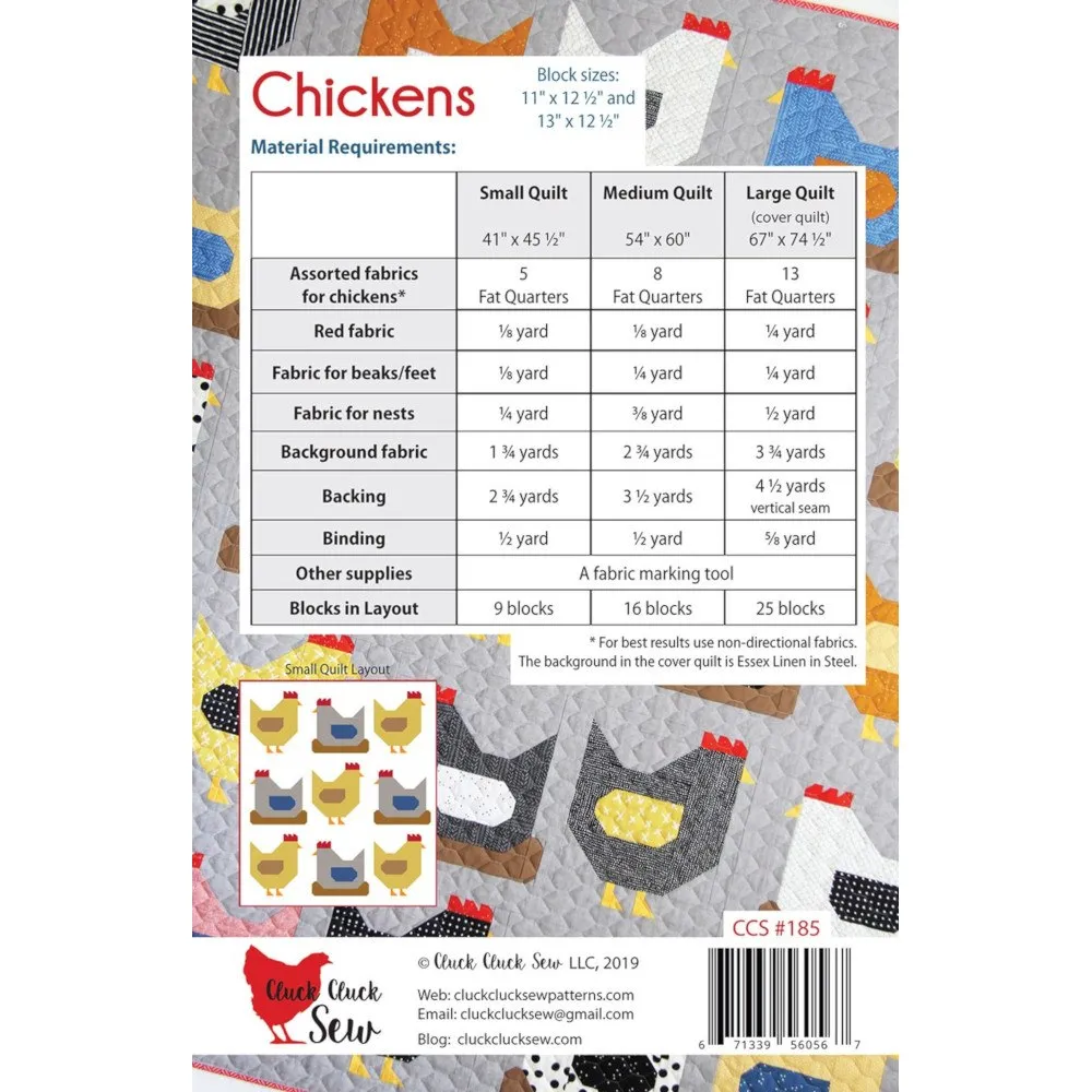 Chickens Quilt Pattern