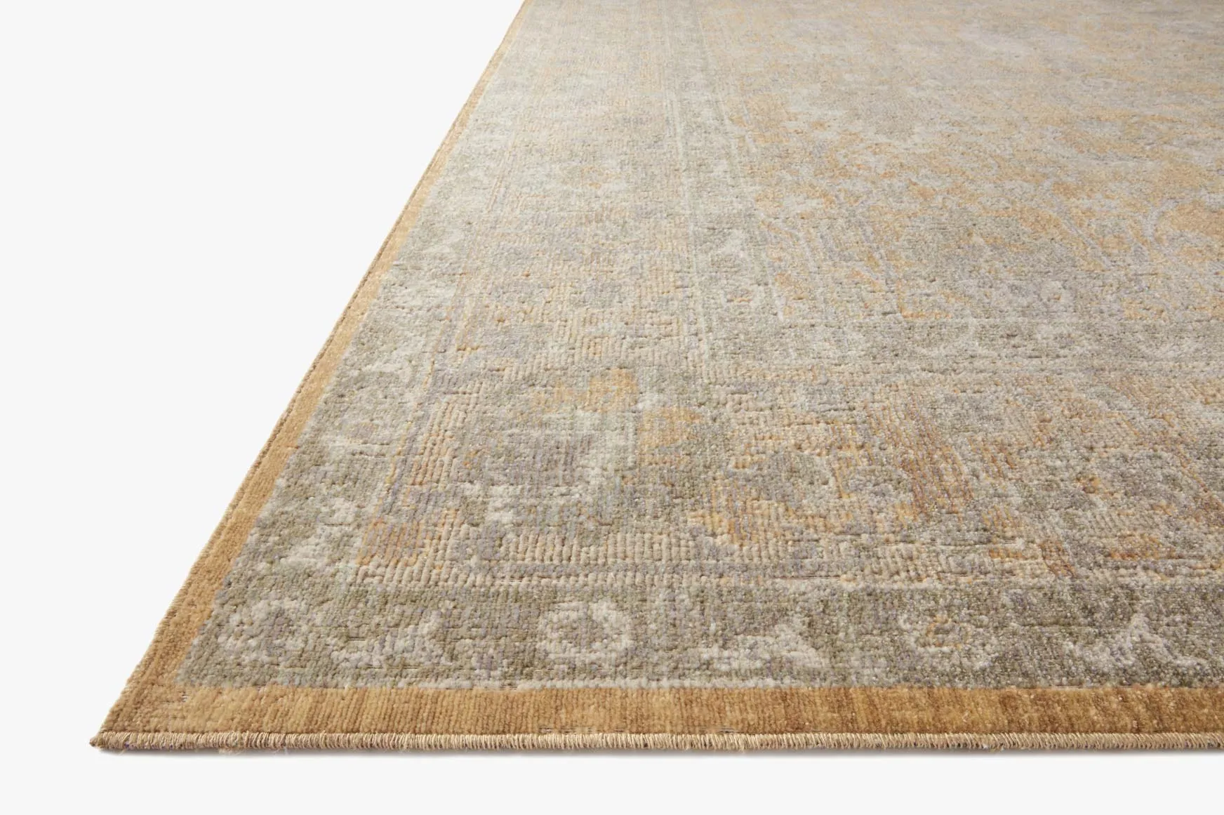 Chris Loves Julia x Loloi - Rosemarie Collection - Traditional Power Loomed Rug in Gold & Sand (ROE-01)