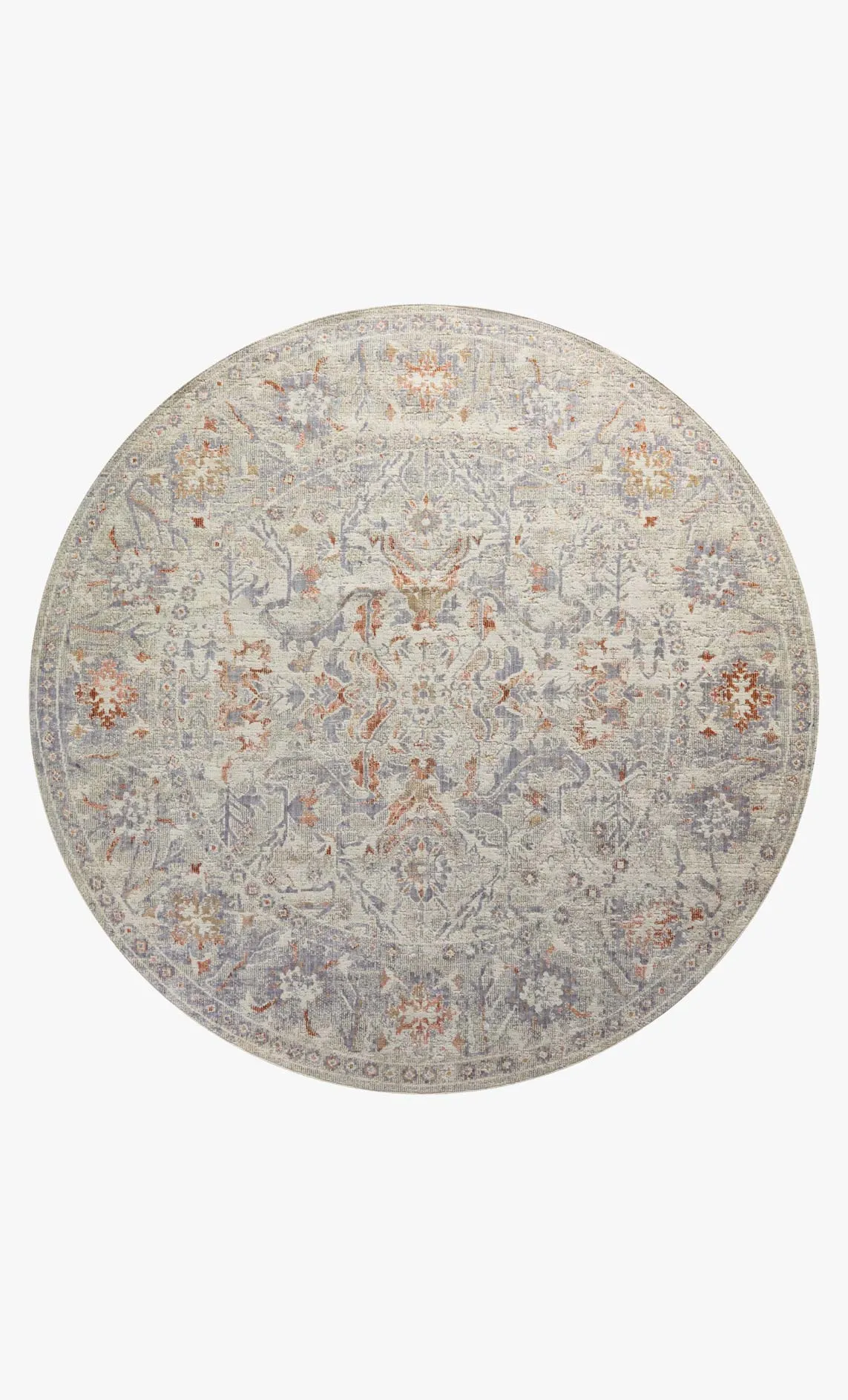 Chris Loves Julia x Loloi - Rosemarie Collection - Traditional Power Loomed Rug in Oatmeal & Lavender (ROE-05)