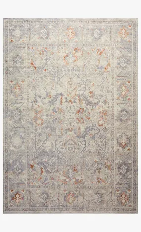 Chris Loves Julia x Loloi - Rosemarie Collection - Traditional Power Loomed Rug in Oatmeal & Lavender (ROE-05)