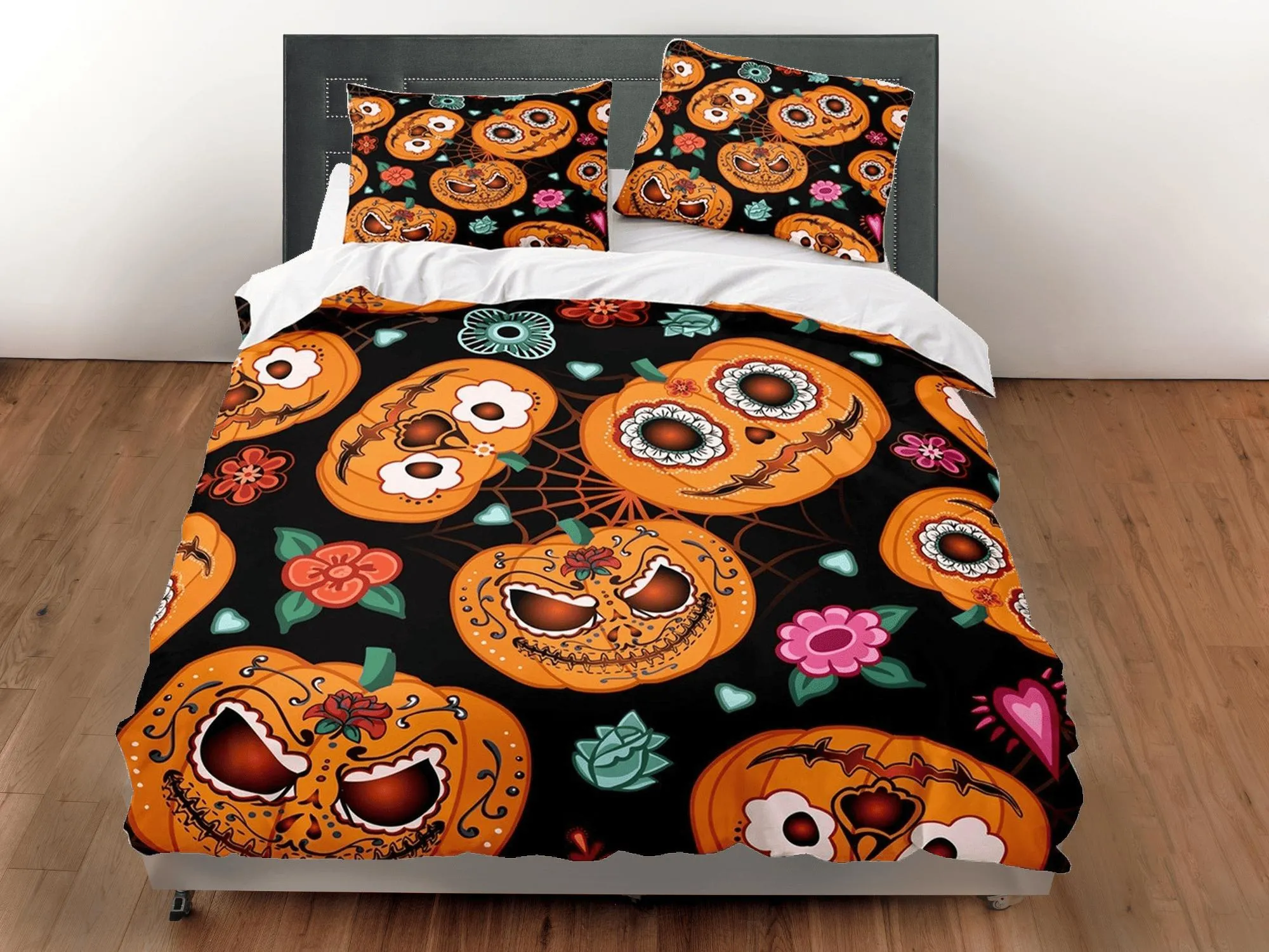 Cinco de mayo style pumpkin halloween full size bedding & pillowcase, duvet cover set dorm bedding, nursery toddler bedding, halloween gift