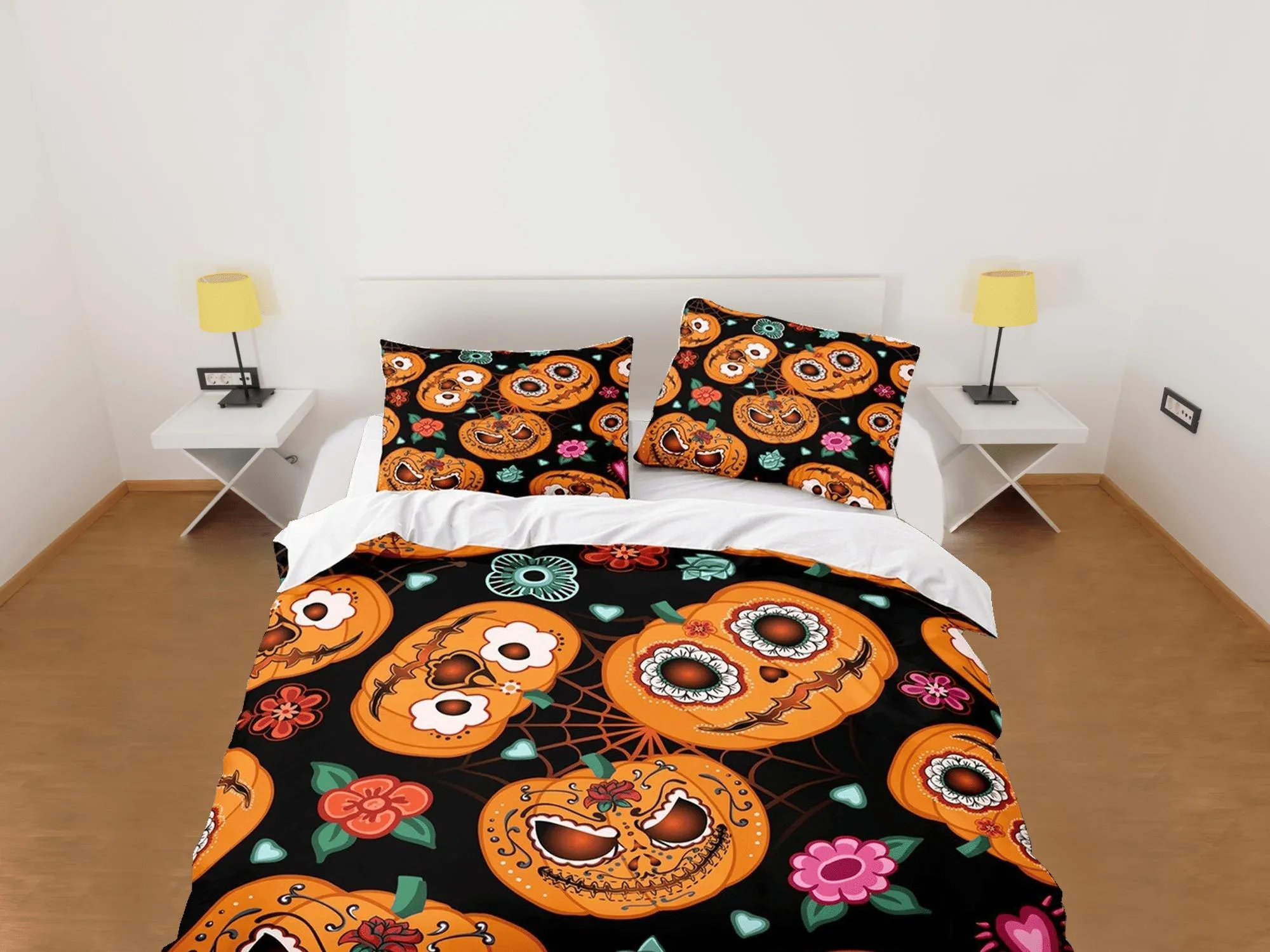 Cinco de mayo style pumpkin halloween full size bedding & pillowcase, duvet cover set dorm bedding, nursery toddler bedding, halloween gift