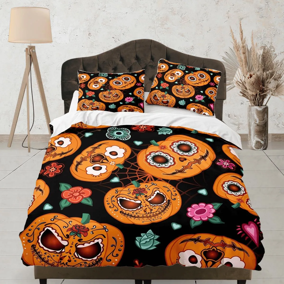 Cinco de mayo style pumpkin halloween full size bedding & pillowcase, duvet cover set dorm bedding, nursery toddler bedding, halloween gift