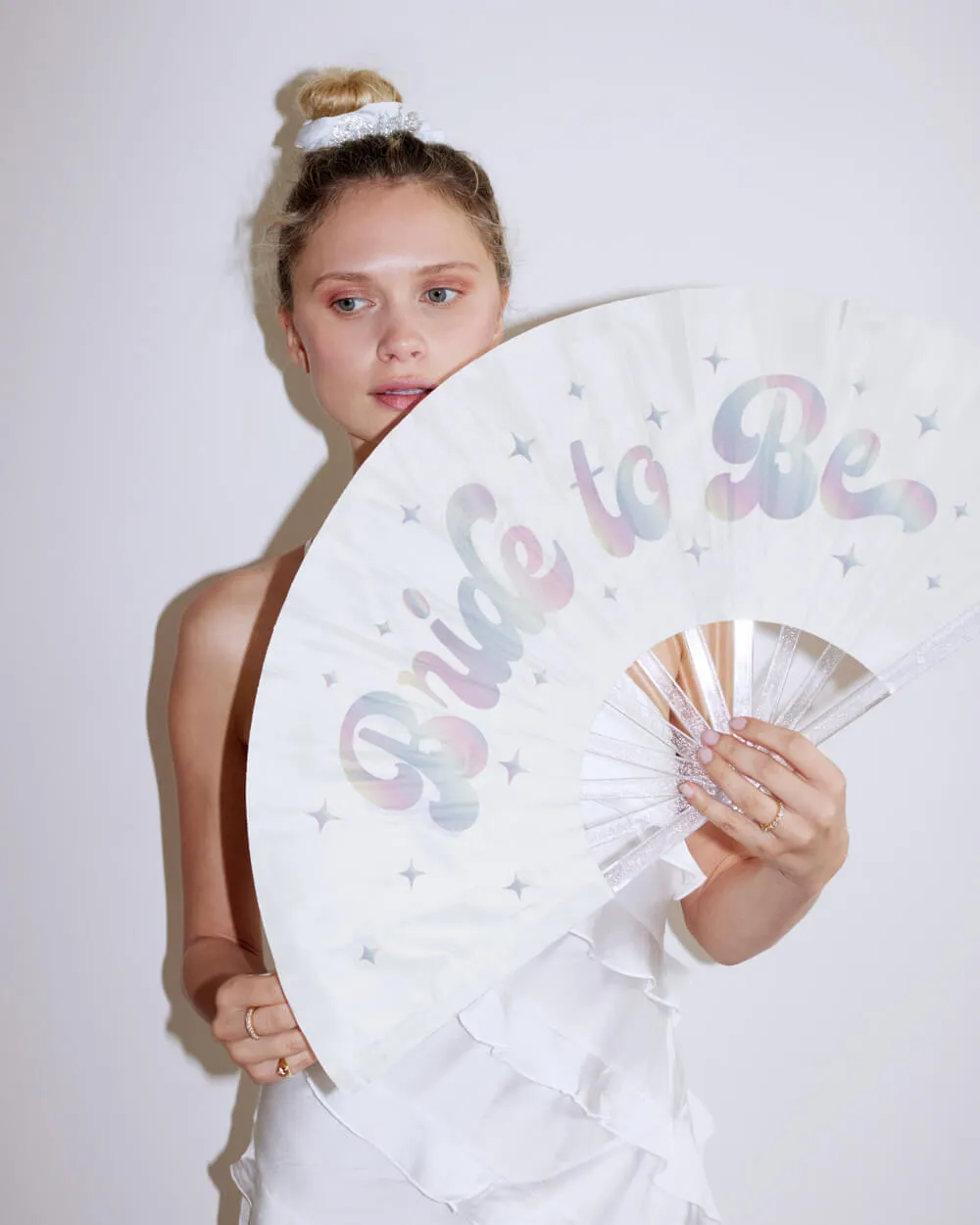 Cloud Nine Fan - iridescent folding fan