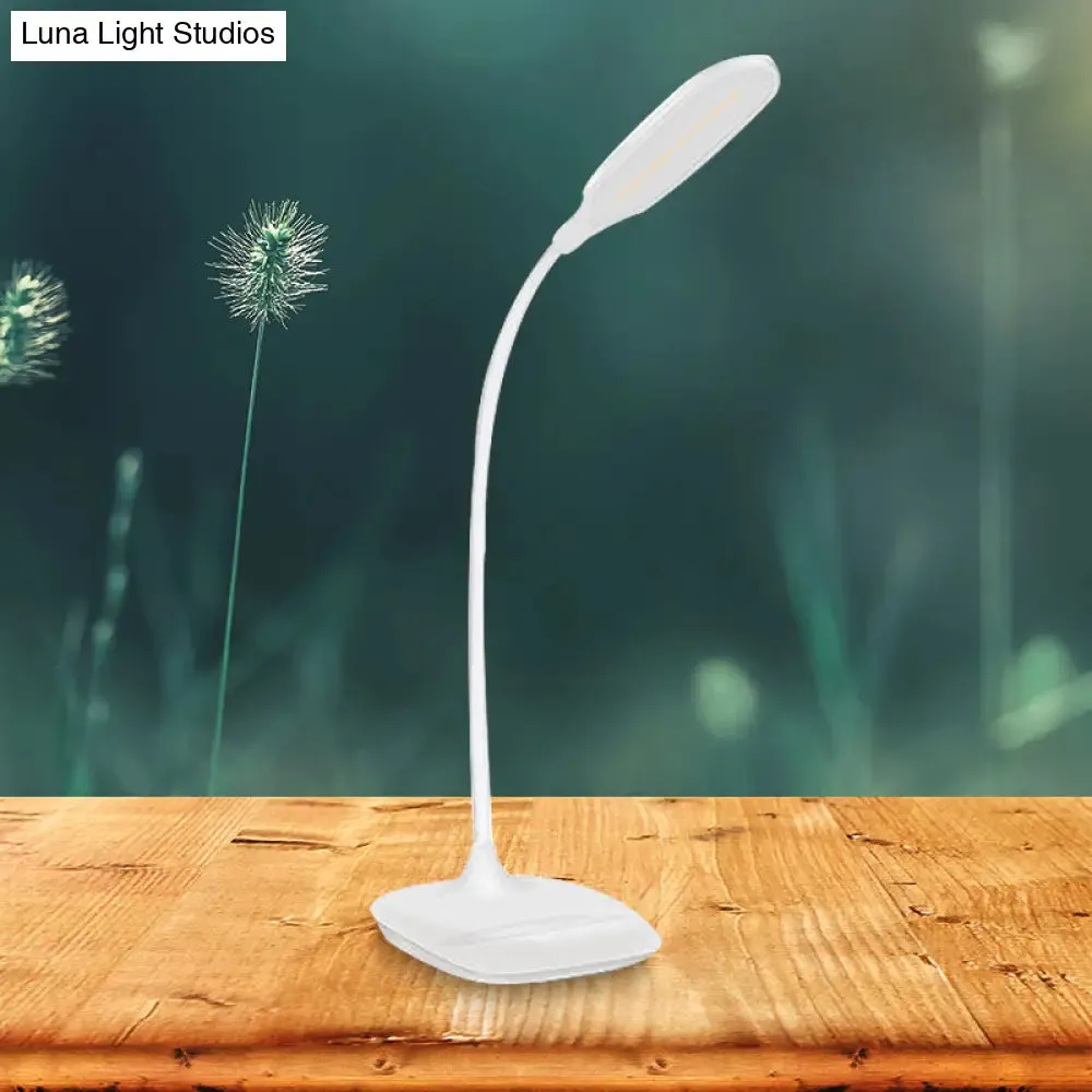 Contemporary Blue/Pink/White LED Desk Lamp – Stylish Plastic Table Lamp for Bedside Study