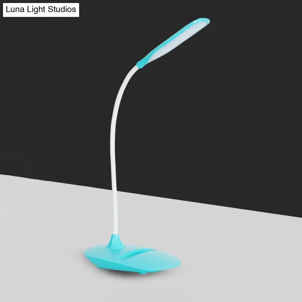 Contemporary Blue/Pink/White LED Desk Lamp – Stylish Plastic Table Lamp for Bedside Study