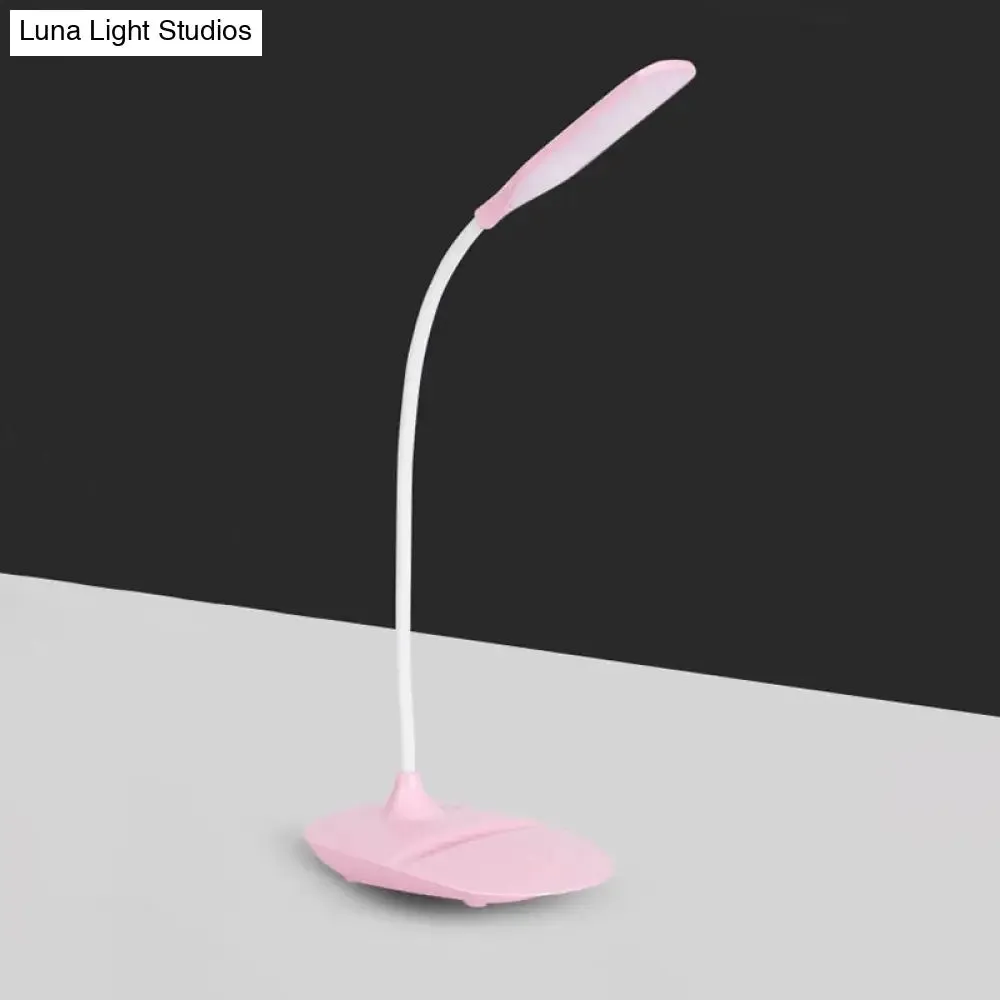 Contemporary Blue/Pink/White LED Desk Lamp – Stylish Plastic Table Lamp for Bedside Study