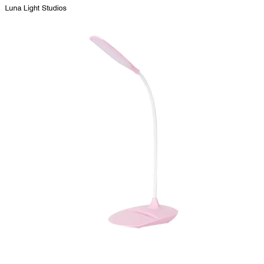 Contemporary Blue/Pink/White LED Desk Lamp – Stylish Plastic Table Lamp for Bedside Study