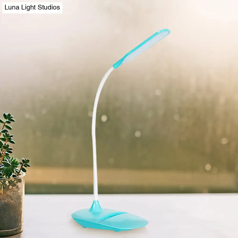 Contemporary Blue/Pink/White LED Desk Lamp – Stylish Plastic Table Lamp for Bedside Study