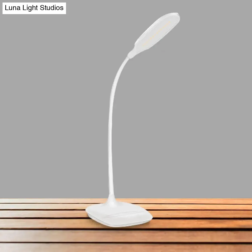 Contemporary Blue/Pink/White LED Desk Lamp – Stylish Plastic Table Lamp for Bedside Study