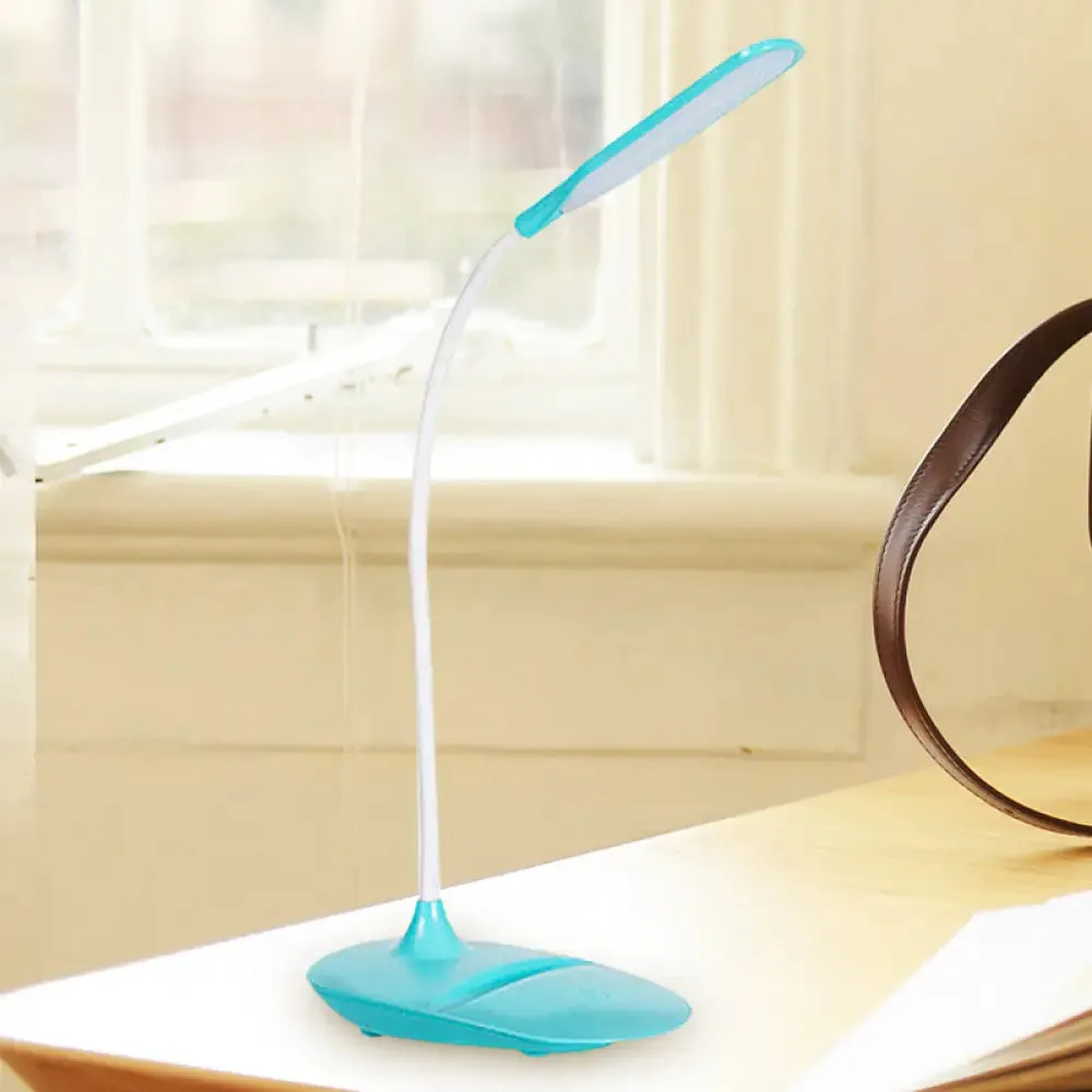 Contemporary Blue/Pink/White LED Desk Lamp – Stylish Plastic Table Lamp for Bedside Study