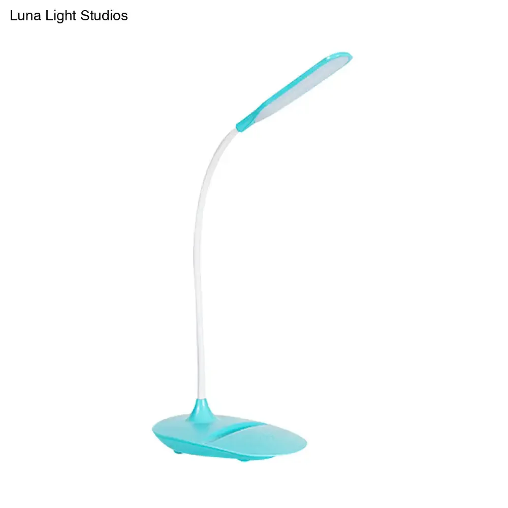 Contemporary Blue/Pink/White LED Desk Lamp – Stylish Plastic Table Lamp for Bedside Study