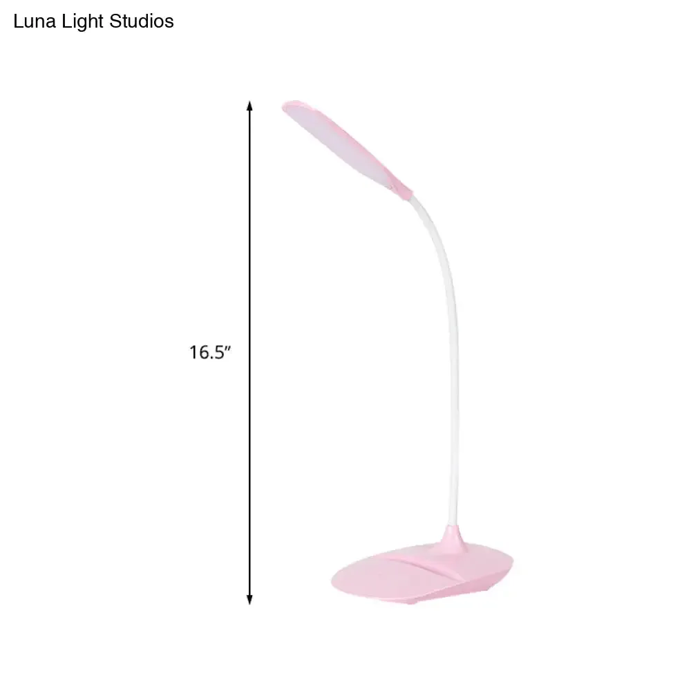 Contemporary Blue/Pink/White LED Desk Lamp – Stylish Plastic Table Lamp for Bedside Study