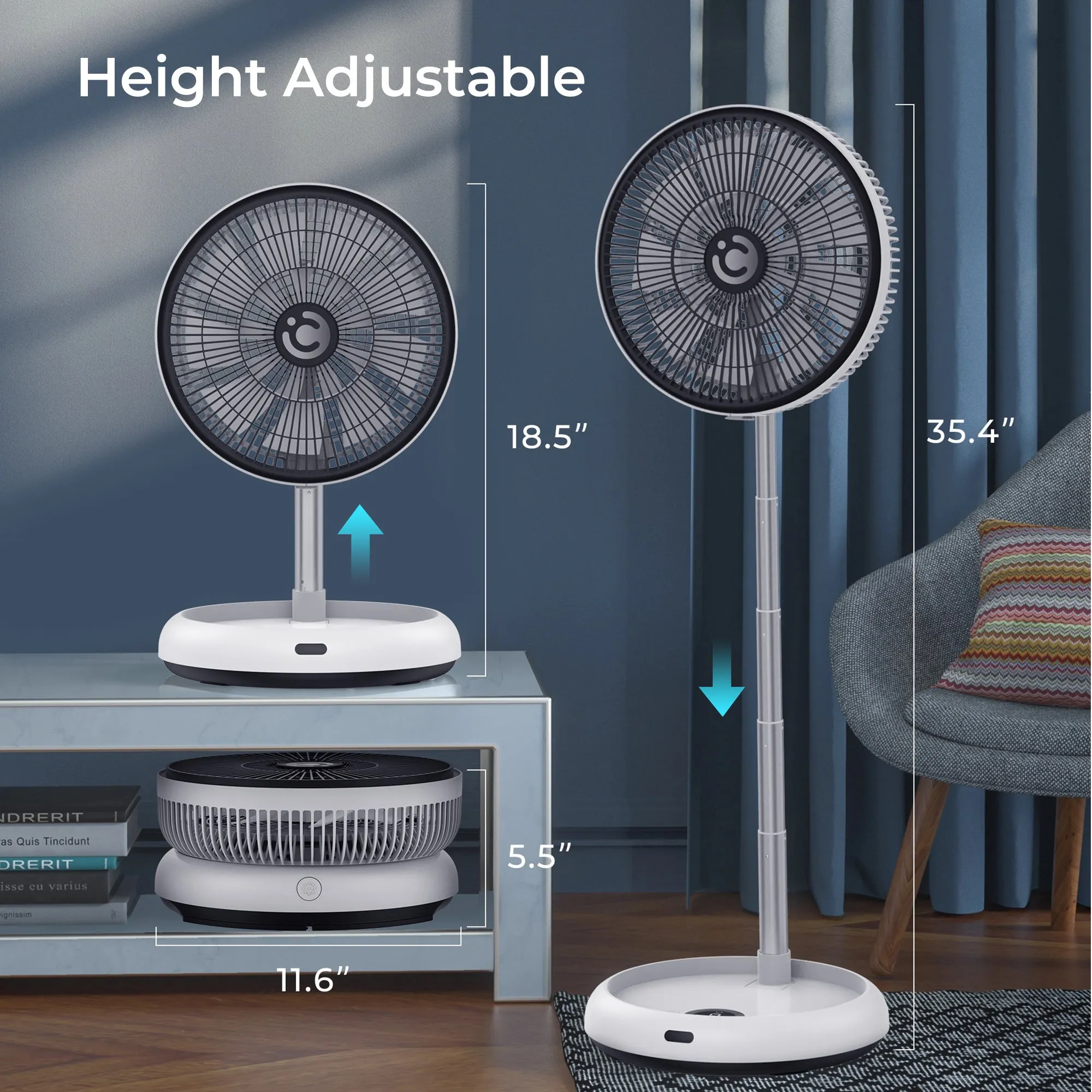 CooCoCo 12" Oscillating Pedestal Fan --CO-201