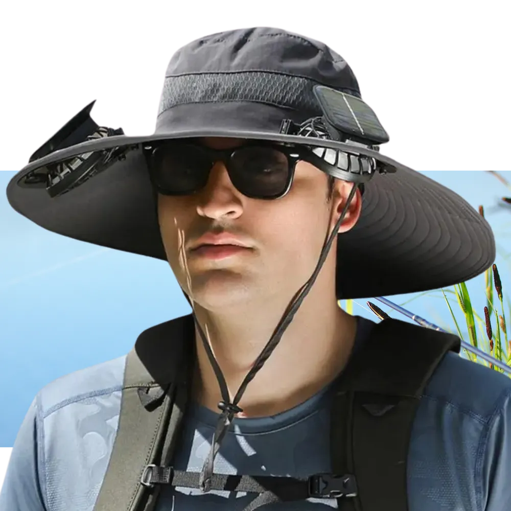 CoolBreeze Solar Fishing Fan Hat