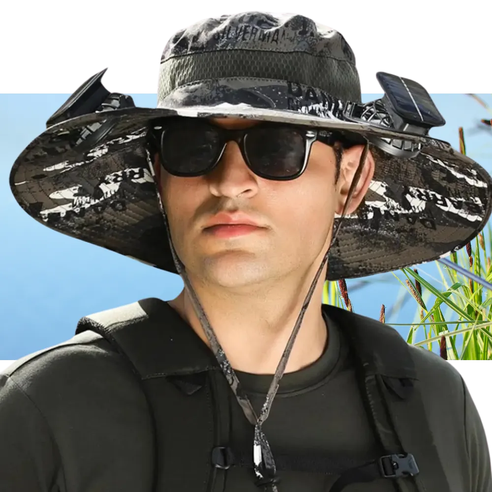 CoolBreeze Solar Fishing Fan Hat