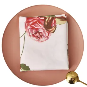 DaDa Bedding Set of 4-Pieces Romantic Roses Pink Floral Dining Table Napkins 18" x 18" (879)