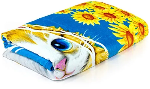 Dawhud Direct Butterflies and Kitten Beach Towel 30 x 60