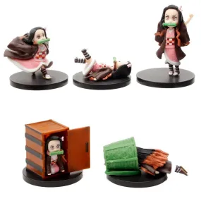 Demon Slayer Set of 5 Nezuko Kamado Different Poses Chibi | 7 CM  |