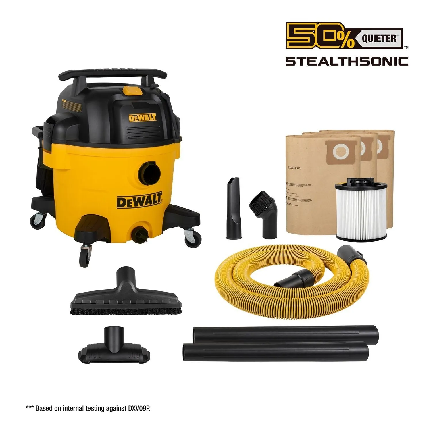 Dewalt DXV12P-QTA - 12 Gallon Stealthsonic Quiet Wet/Dry Vacuum