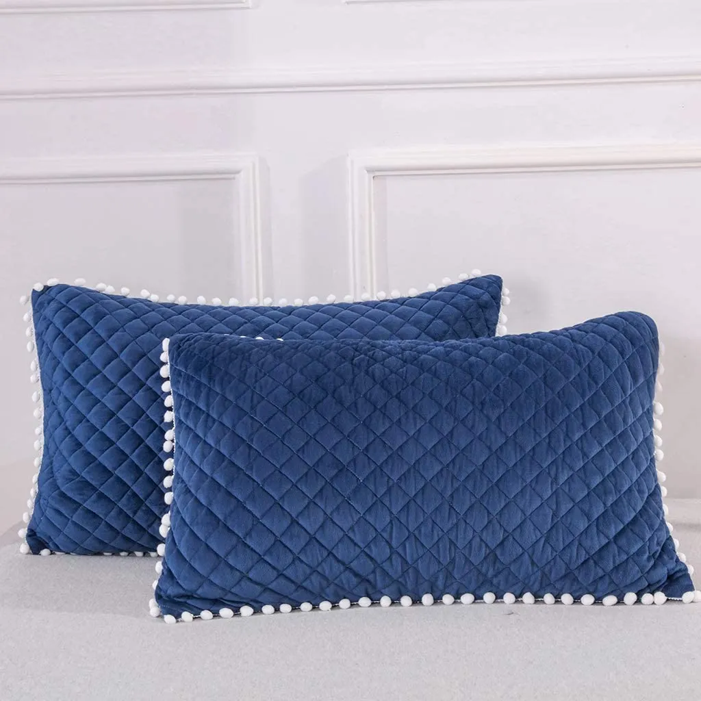 Diamond Blue Pom Pom Pillows