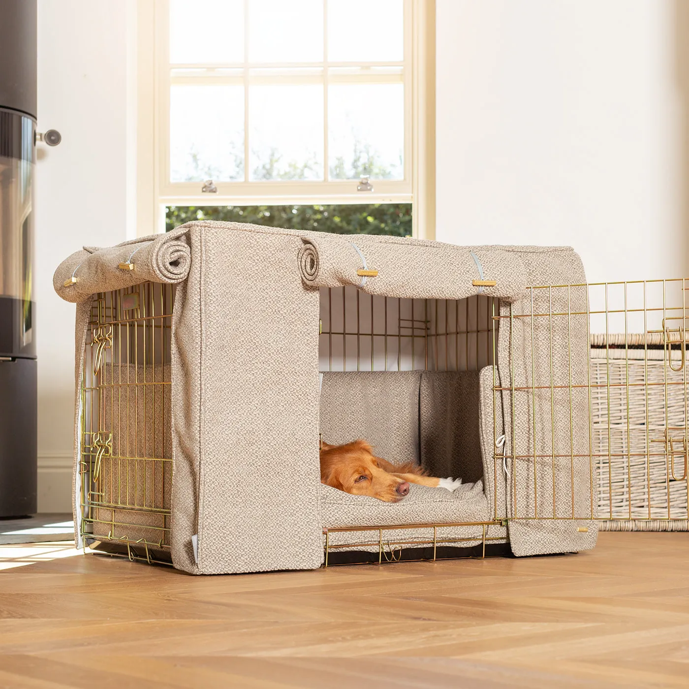 Dog Crate Set In Essentials Herdwick Pebble by Lords & Labradors