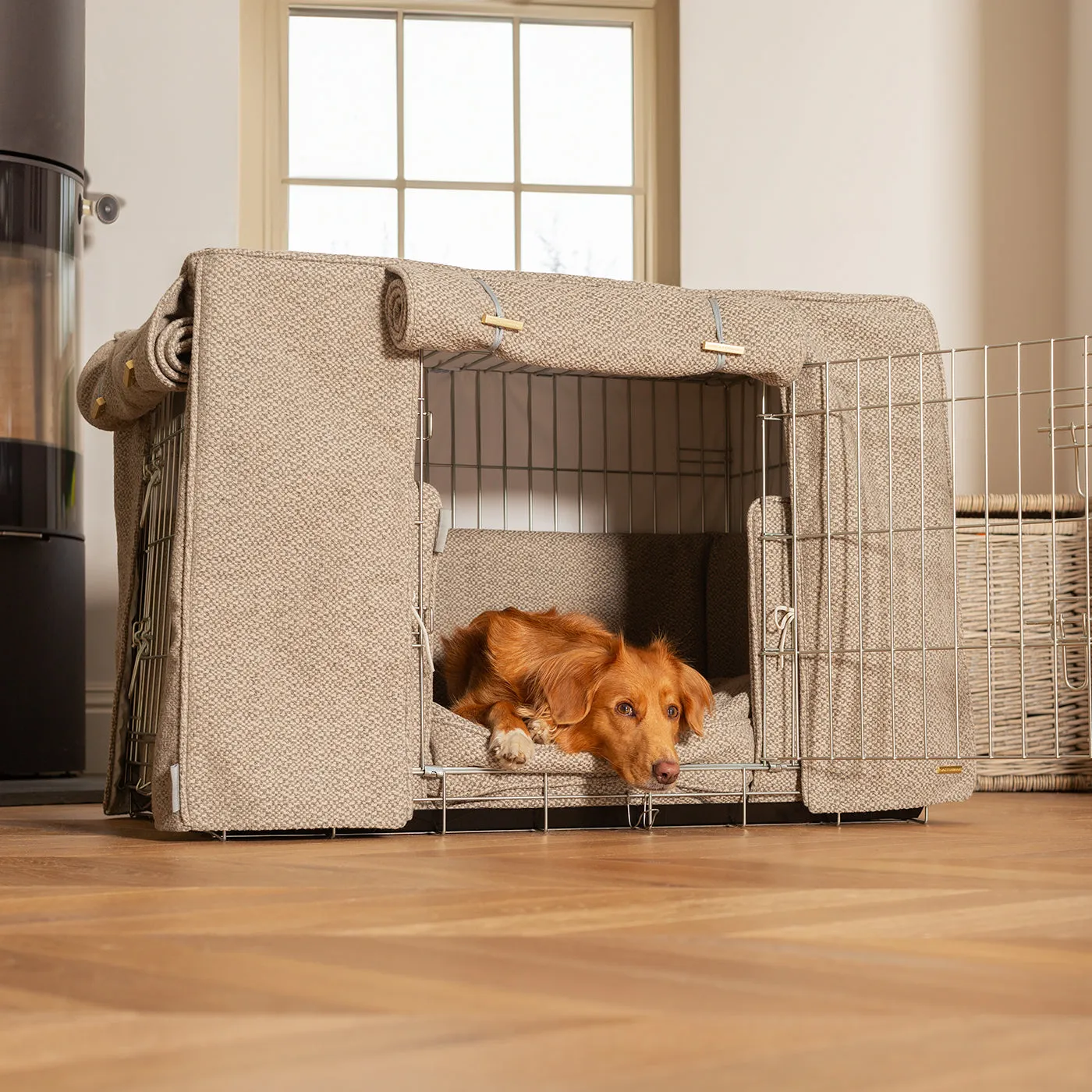 Dog Crate Set In Essentials Herdwick Pebble by Lords & Labradors