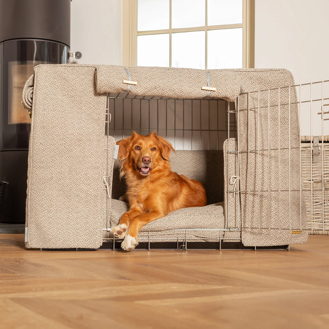 Dog Crate Set In Essentials Herdwick Pebble by Lords & Labradors