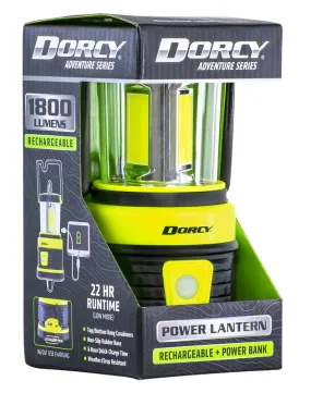 Dorcy Adventure Series 41-3125 Rechargeable Lantern, 4500 mAh, Lithium-Ion Battery, 1800 Lumens Lumens, Green :EA: QUANTITY: 1