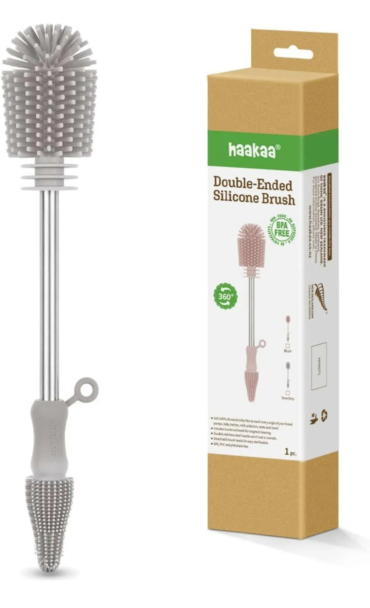 Double-ended Silicone Bottle Brush By Haakaa